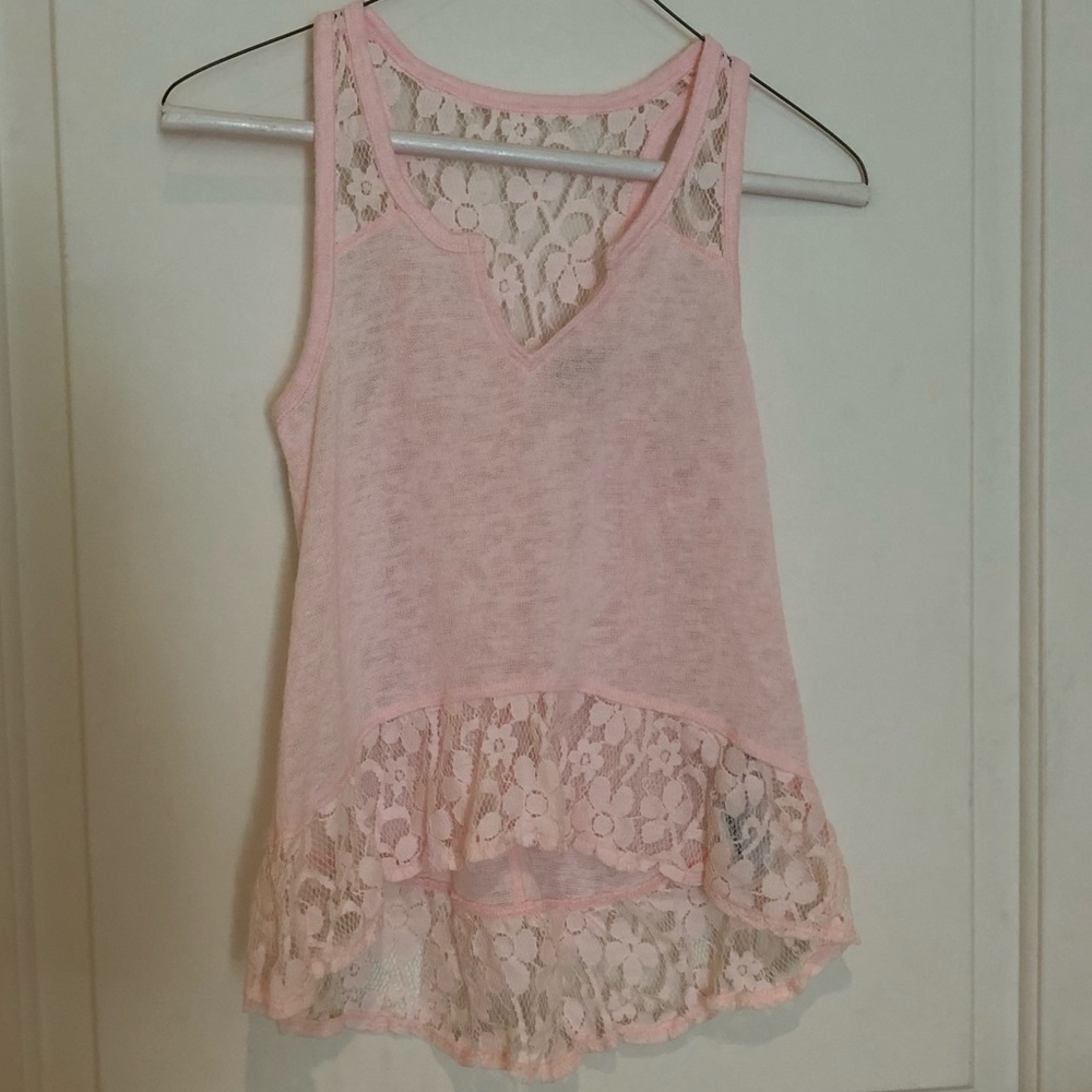 Abercrombie kids soft sweater type tank with lace